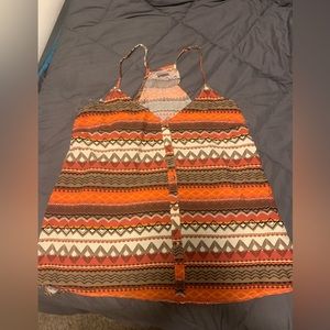 Patterned spaghetti strap tank